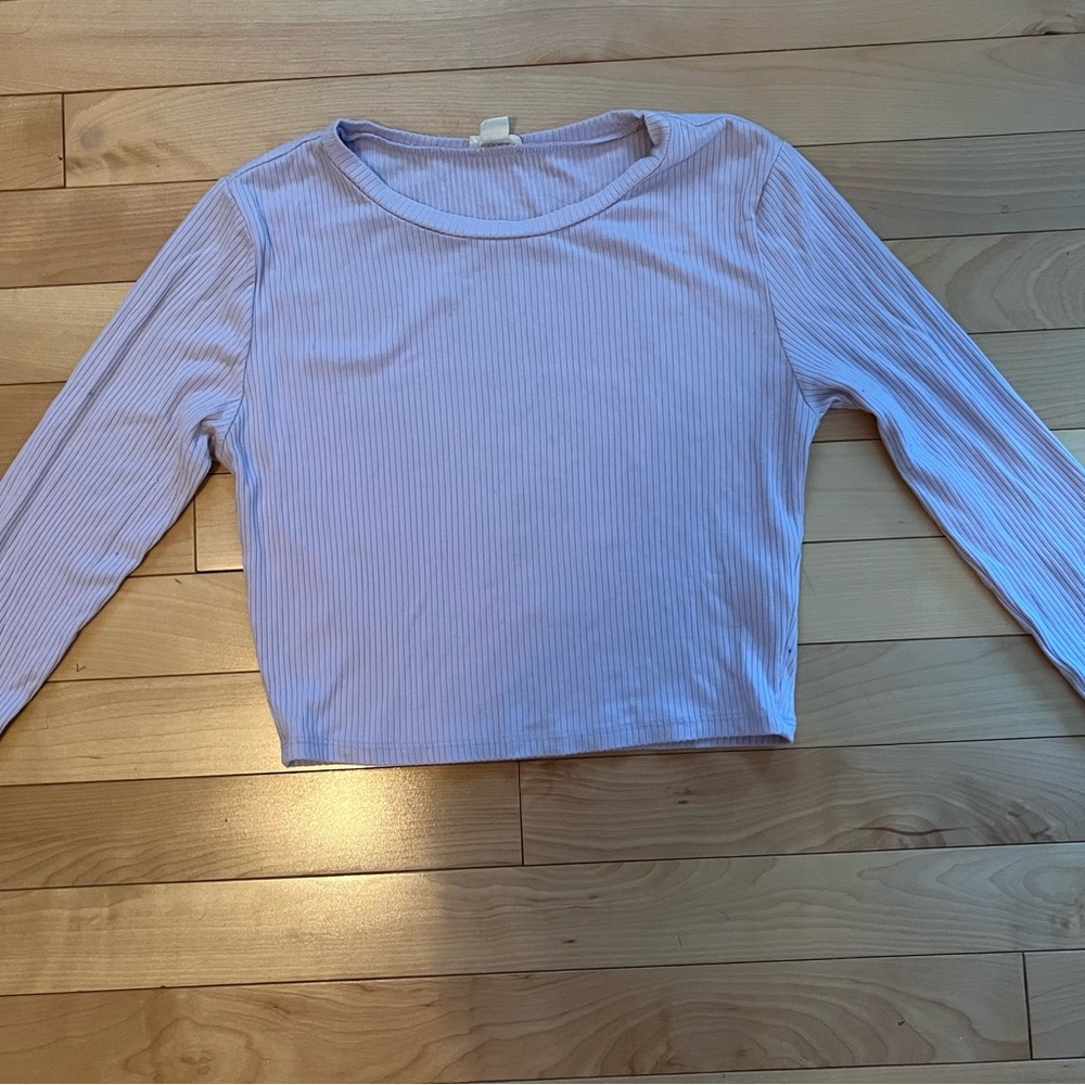 Garage Lavender Ribbed Long Sleeve Tee